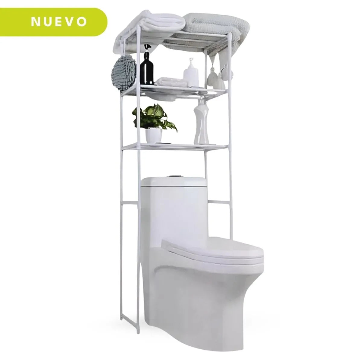 Estante de Baño + Toallero de Pared
