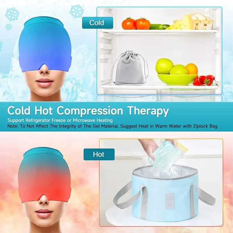 ( 2 x 1 )Gorro de Gel Terapéutico para alivio Migraña
