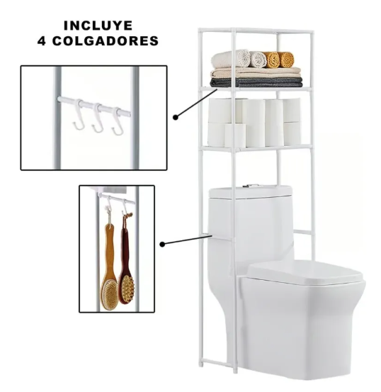 Estante de Baño + Toallero de Pared