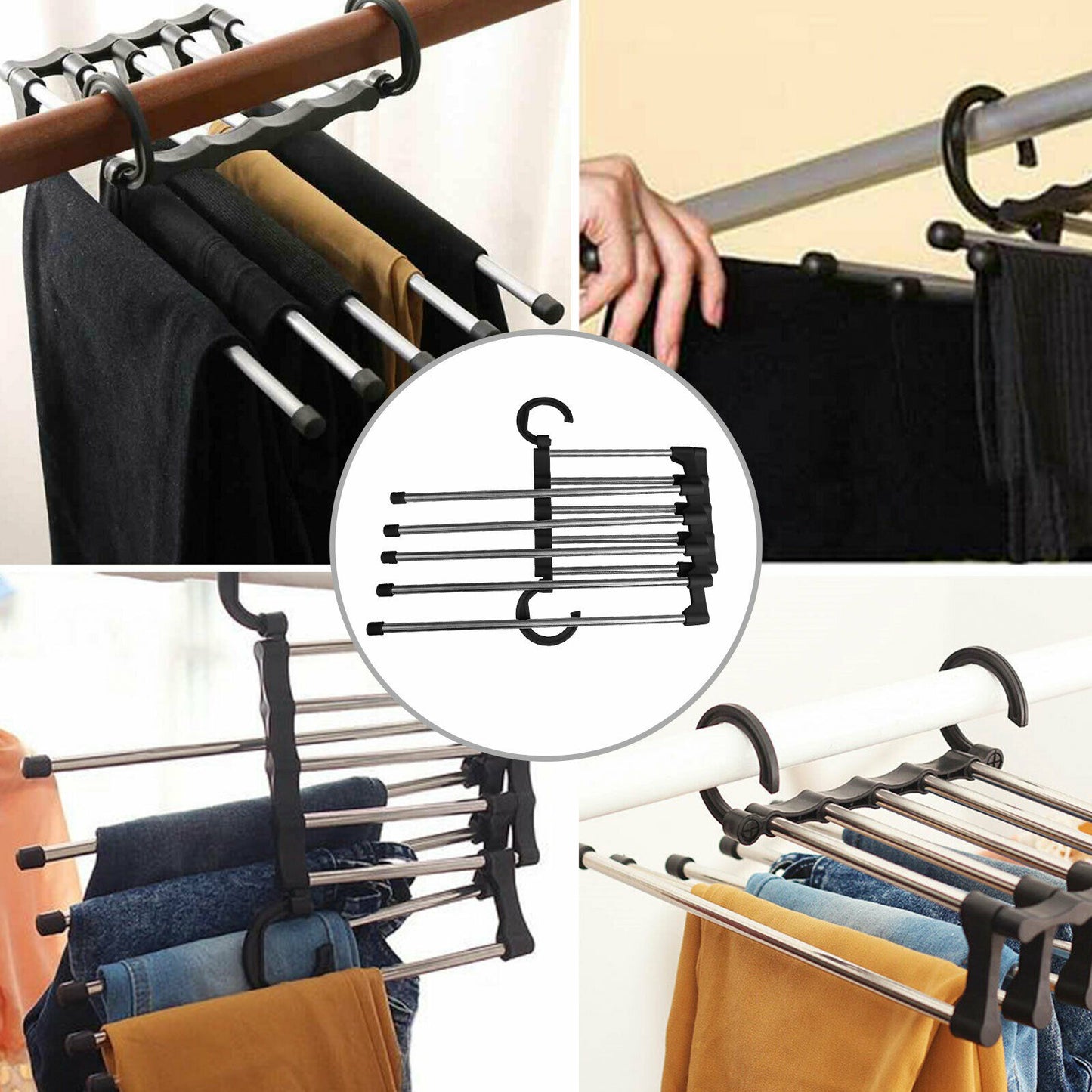 ( 2 x 1 ) Colgador de Ropa Plegable