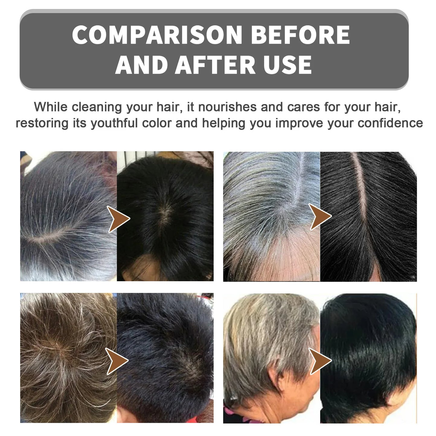 (2 x 1 ) Tinte Shampoo Cubre Canas Castaño