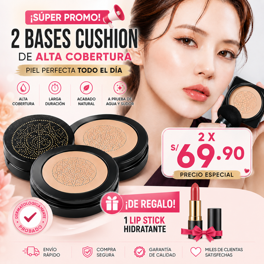 BASE CUSHION ¡Tu Piel Perfecta al Instante✨