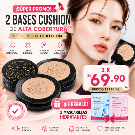 BASE CUSHION ¡Tu Piel Perfecta al Instante✨